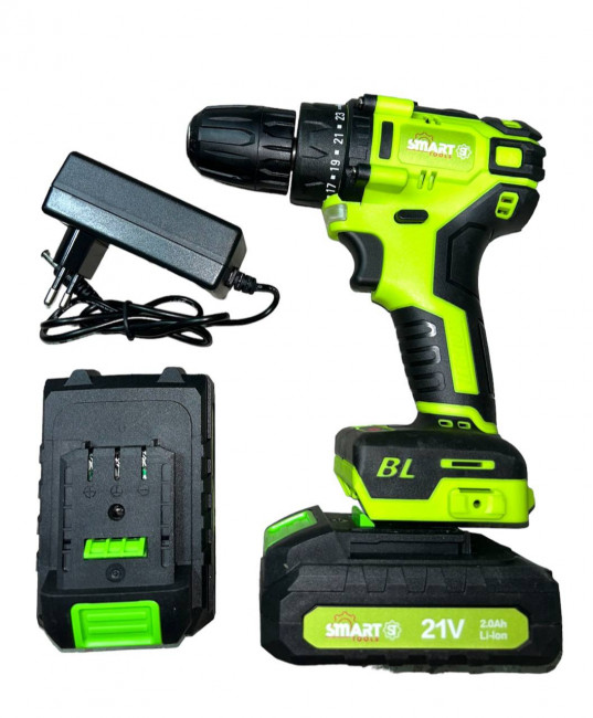 Аккумуляторный шуруповерт SMART 21В, 25 Нм,1150об/мин, БЕЗЩЕТ, 10мм, зелен.кейс Аккумуляторный шуруповерт SMART 21В, 25 Нм,1150об/мин, БЕЗЩЕТ, 10мм, зелен.кейс