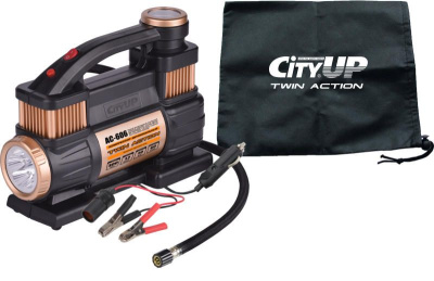 Компрессор автомобильный CityUP 606 Twin Action двухцилиндровый, 60 л/мин Компрессор автомобильный CityUP 606 Twin Action двухцилиндровый, 60 л/мин
