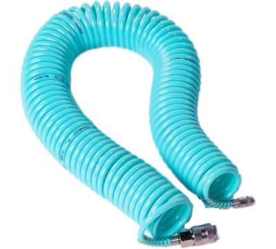 Шланг спиральный POWER TECHNIC 20м,PU 5.5х8мм, с быстросъёмными разъемами 1/4 PU08-20m