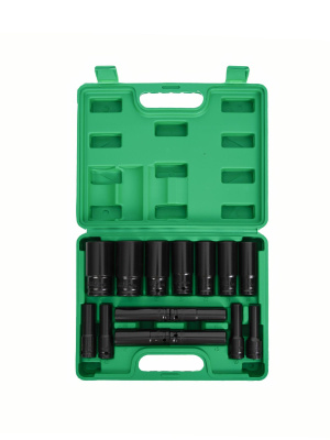 Набор головок УДАРНЫХ 15 шт (8 - 32 мм) 1/2" TREK TR33015, зеленый кейс