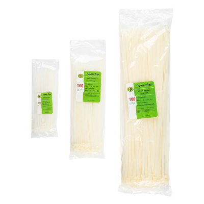 Кабельная стяжка белая (пластик) 4*200 (100) 