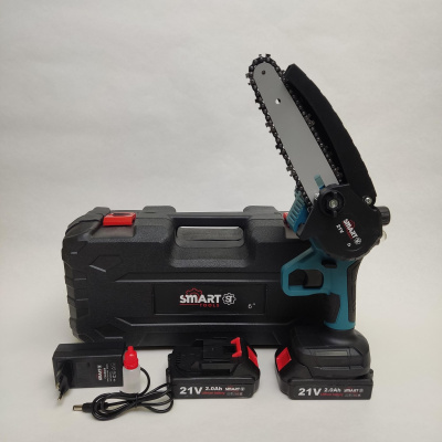 Пила цепная аккумуляторная SMART (21V 2Ah, шина 6", кейс, 2 аккум.)