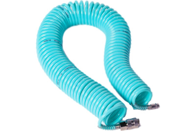 Шланг спиральный POWER TECHNIC 15м, PU 8х12мм, с быстросъёмными разъемами 1/4" PU12-15m