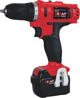 Аккумуляторная дрель-шуруповерт BRAIT BCD18N (18в 2.0Ач Li-on 30Нм)