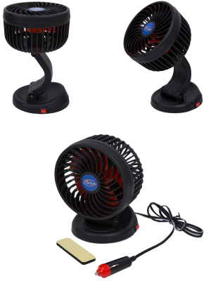 Вентилятор автомобильный TREK Т-201 12V, 5 Вт (на скотче) одинарный