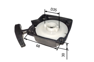 Стартер подходит для бензотриммеров объемом 33-52 см3, высота 25мм два зацепа OGEN31 (21A)