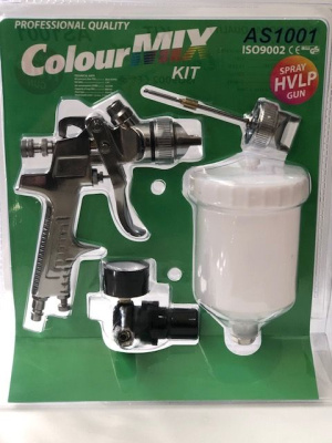 Краскопульт  AS-1001 KIT (сопла 1,4 и 1,7 мм) в блистере COLOUR MIX