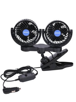 Вентилятор автомобильный TREK Т-605 12V, 4", 6 Вт (прищепка) двойной