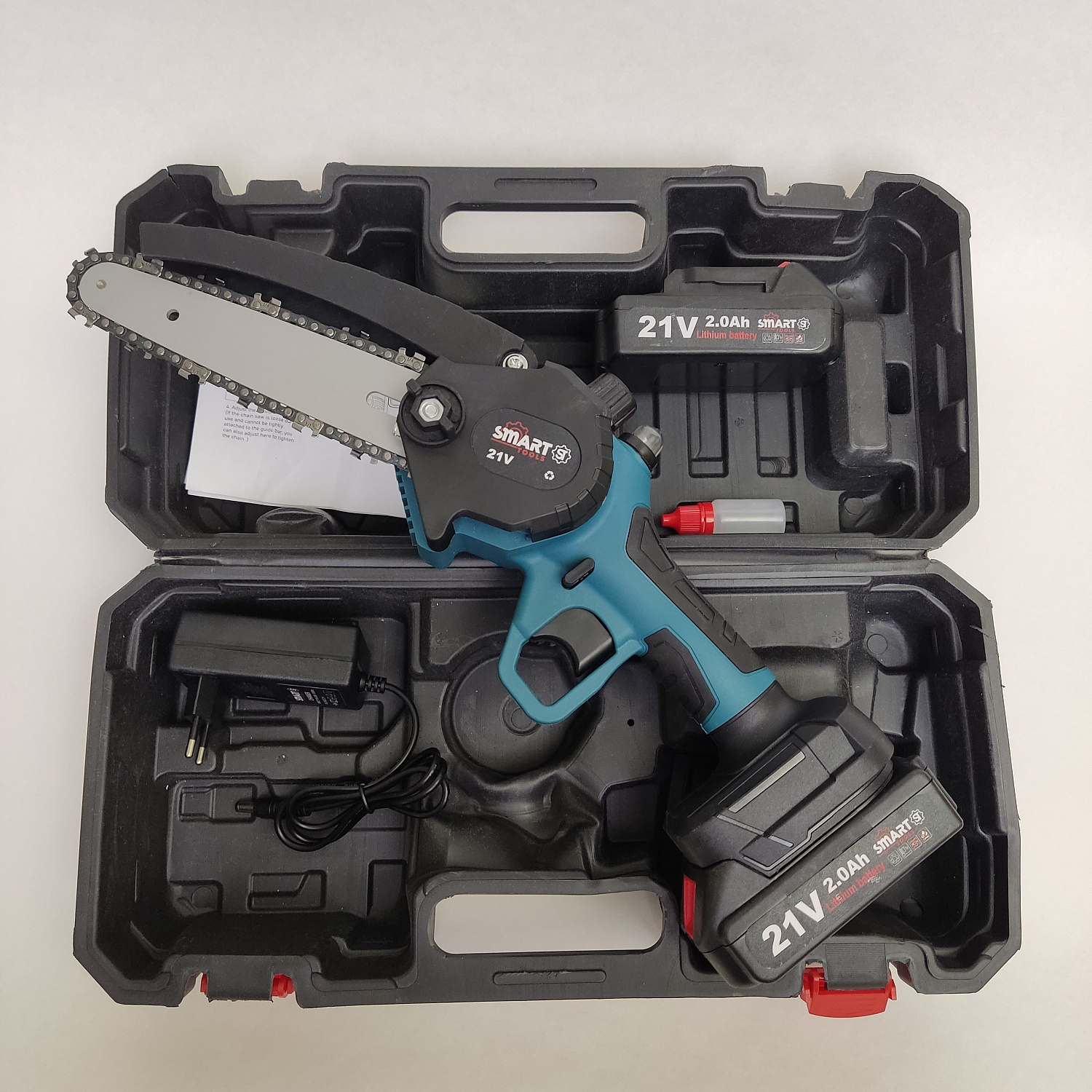 Пила цепная аккумуляторная SMART (21V 2Ah, шина 6", кейс, 2 аккум.) Пила цепная аккумуляторная SMART (21V 2Ah, шина 6", кейс, 2 аккум.)