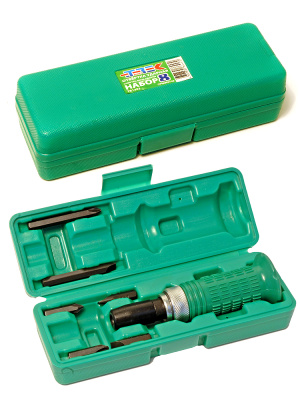 Отвертка ударная поворотная TREK 8 предм. в кейсе (зеленая) TR1202