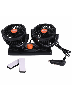 Вентилятор автомобильный TREK Т-310 24V, 4,5", 11 Вт (на скотче) двойной с совмещ.регулировкой