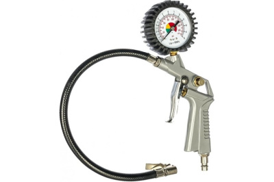 Пистолет с манометром для накачивания шин, длина шланга 30см Колир 