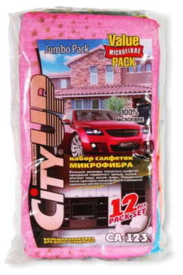 Салфетка влагособир. CityUP СА-123  35х40 см микрофибра 12шт в одной 1уп