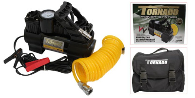 Компрессор автомобильный Торнадо 807 двухцилиндровый с фонарем 6