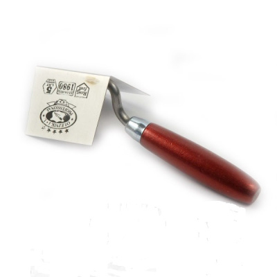 Кельма для внешних углов с деревянной ручкой (110*75*75) нержавейка
