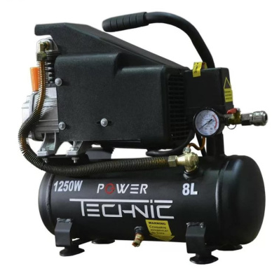 Компрессор ACD 170/008 Power Technic 220В, 1250вт, 170л.мин, бак 8л, 8 бар, 2 выхода EQ