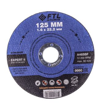 Круг отрезной по металлу FTL Expert II 125 х 1,6 х 22,2 мм A46SBF Круг отрезной по металлу FTL Expert II 125 х 1,6 х 22,2 мм A46SBF