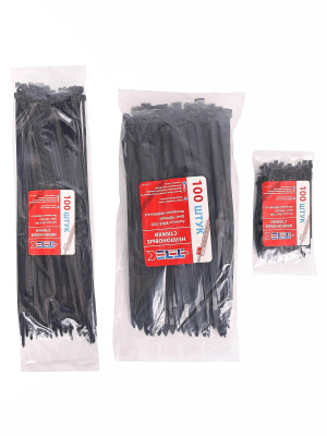 Кабельная стяжка черная (пластик) 8*250 (100) в кор 100