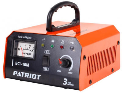 Зарядное устройство Patriot BCI - 10 M (220В, 1фаза, ток зарядки 0-8А, емкость заряда до 110А/ч) Зарядное устройство Patriot BCI - 10 M