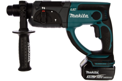 Перфоратор Makita DHR202RF аккумуляторный SDS+,18В, 1акк х3АчLi-ion,3реж,1.9Дж,0-4000у\м,3.5кг,чем,подсветка,совмест с 4АчLi-ion