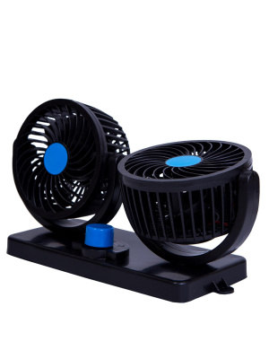 Вентилятор автомобильный TREK Т-205 12V, 4", 15 Вт (на скотче) двойной c совмещ.регул.