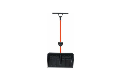 Лопата скрепер для снега ЦИКЛ Стандарт Ратник с алюм. планкой, металл. черен. T-ручкой и ручкой силы (в сборе)