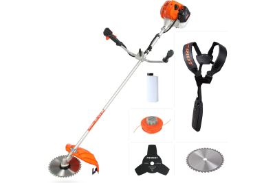 Бензотриммер PATRIOT PT 555 (1+1) катушка с леской, трёхлопастной нож, 40-зубый пильный диск