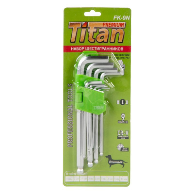 Набор шестигранников средний с шаром Titan FK 9N