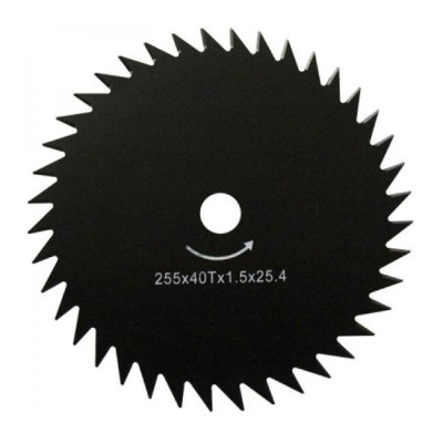 Нож 255х25,4х1,25 черный каленый 40z