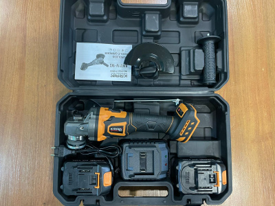 УШМ аккумуляторная бесщеточная Krain, 125мм, 21В, 3Ач, 2 акб